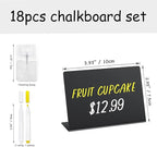 PigPotParty 18 Pcs 4"x3" Mini Food Labels for Party Buffet - Mini Chalkboard Signs for Food Display - Food Labels - Table Name Tags - Wedding Place Cards - Include 2 Wet Erase Markers