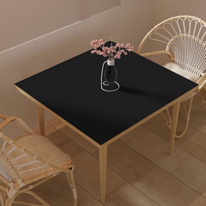 Zinkooat Leather Table Cover,1.8mm Thick,24x24 Inch Table Protector,Table Cover Protector,Table Top Protector,Table Protector Pad.(Black+Black,24x24)