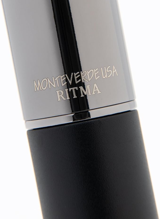 Monteverde USA Ritma Fountain Pen in Black – Medium Nib Balanced JoWo Stainless Steel Refillable Ink Cartridge/Converter – Perfect for Professionals & Writing Enthusiasts
