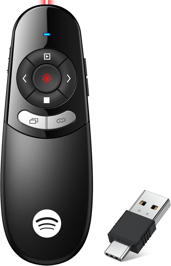 Presentation Clicker Compatible with Bluetooth 5.1 & RF 2.4GHz Dual Modes Long Range Wireless Presenter Clicker Remote Powerpoint Clicker Slide Clicker for Office Classroom Teacher Powered by AAA