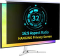 DEJIMAX 32 Inch Privacy Screen for 16:9 Computer Monitor, Anti-Blue Light Monitor Privacy Screen Filter, Anti-UV Computer Shield, Hanging Type