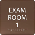 ADA CENTRAL SIGNS - 6" X6" Exam Room 1 Sign - ADA Compliant Tactile Graphics Grade 2 Braille Text Acrylic Wall Signs - Educational Institution Directional Assistance Test Center Door Sign for Schools