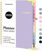2026 Planner, Forvencer Calendar Planner Weekly and Monthly, Jan 2026-Dec 2026, 6" X 8", Hardcover Agenda Book, Daily Journal Organizer with Inner Pocket, Notebook for Office School, A5, Purple