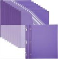 PATIKIL Plastic Report Covers with Prong, 10 Pcs 80 Sheet Clear Front Presentation Binders with 3 Metal Prong Fasteners Report Folder for Resume Documents Files Letter, Purple