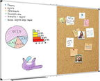 XBoard Extra Large Magnetic White Board and Bulletin Corkboard Combination, 72 x 40 Inch Foldable Dry Erase & Cork Combo Board for Wall with Aluminum Frame, 6' x 3' Notice Memo Board Pin Vision Board