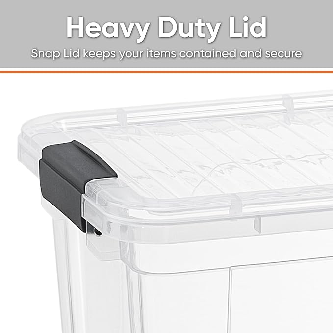Superio Clear Storage Boxes with Lids, 8.75 Quart Plastic Container Bins for Organizing, Stackable Crates, BPA Free, Non Toxic, Odor Free, Organizers for Home, Office, School, and Dorm