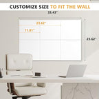 Large Cork Board Tiles for Wall with Push Pins, Removable 36" x 24" Bulletin Board Sets, Adhesive Pin Board | Magrowill 6 Packs Felt Panels for Office Home Classroom Dorm Interior Wall Decor