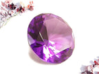 click2go 2” / 60 mm Diamond Shaped Glass Crystal Paperweight – Home Office Decor & Valentine's Day Gift Wedding Favors Centerpieces Decoration with Gift Box (Dark Purple)