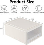 Xyskin 4-Pack 19 Quart Large Stackable Drawer Organizer Unit, Plastic Storage Box with Drawers