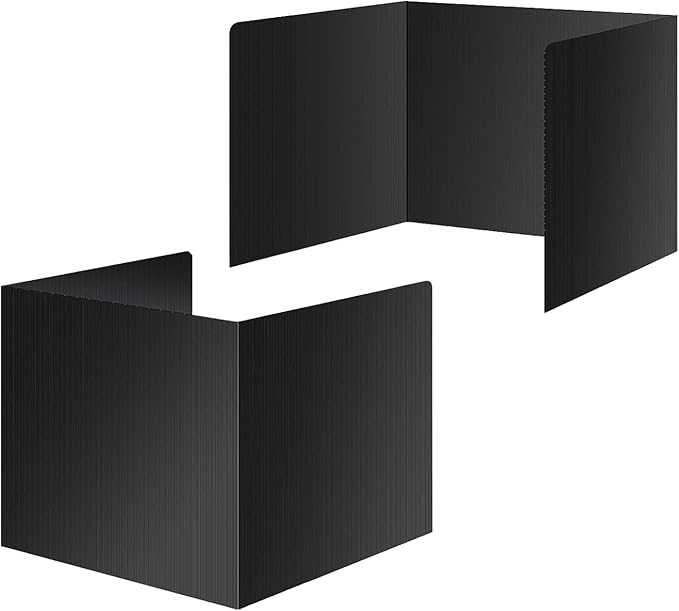 2 Pack Black Desk Dividers for Students, Waterproof Plastic Study Boards, Durable Exam Privacy Shields, Classroom Privacy Folders, Ideal School Supplies for Focused Learning (2 Pack)