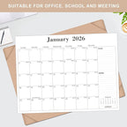 Desk Calendar 2026, January 2026 to June 2027, 18 Monthly Large Calendar 2026, 22" x 17" New Year Desktop Pad Calendar for Planning and Organizing In Your Family, School or Office - Apricot