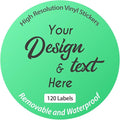 120 Labels Personalized and Custom Design Vinyl Stickers Removable Waterproof UV Resistant Any Shape and Size with Your Logo Text Image