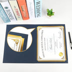 SUNEE Certificate Holders(Blue, 60 Packs, New Pattern), Diploma Covers Gold Foil Border, for Letter Size 8.5x11 Certificates, Cardstock, Document Papers