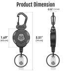 MNGARISTA 8-Pack Retractable Keychain, Heavy Duty Carabiner Badge Holder, Tactical ID Badge Reel with 31.5” Steel Retractable Cord, 8.0 oz