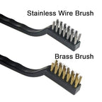 YiwerDer 12PCS Mini Wire Brushes, Stainless Steel & Brass Brush Set, Curved Handle Scratch Brush for Automotive, Cleaning Welding Slag and Rust