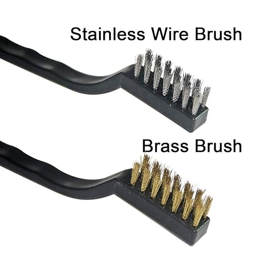 YiwerDer 12PCS Mini Wire Brushes, Stainless Steel & Brass Brush Set, Curved Handle Scratch Brush for Automotive, Cleaning Welding Slag and Rust