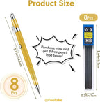 feelake 8 PCS Metal Mechanical Pencil,Durable 0.9mm Drafting Pencil,Comes With 8 PCS of 9 mm lead pencil refills, Pencils Mechanical For Writing,Drawing & Gifting