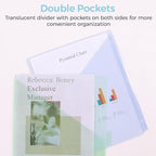 SKYDUE Binder Dividers with Pockets 8-Tab for 3-Ring Binder, Plastic Binder Dividers with Write on Tabs for School Office Home Blue