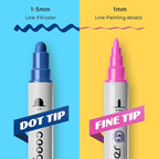 Coogert 24 Paint Pens for Rock, Fabric, Wood, Glass, Craft, Dual Tip Acrylic Paint Markers With Fine-Dot Tip for Canvas,Ceramic, Plastic, Art Painting Supplies Kit