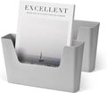 YOHOM No Drilling File Holder Wall Mails Magazines Organizer Adhesive Door Mount, Single Pocket, (White 1) (GREY, 2 PCS)
