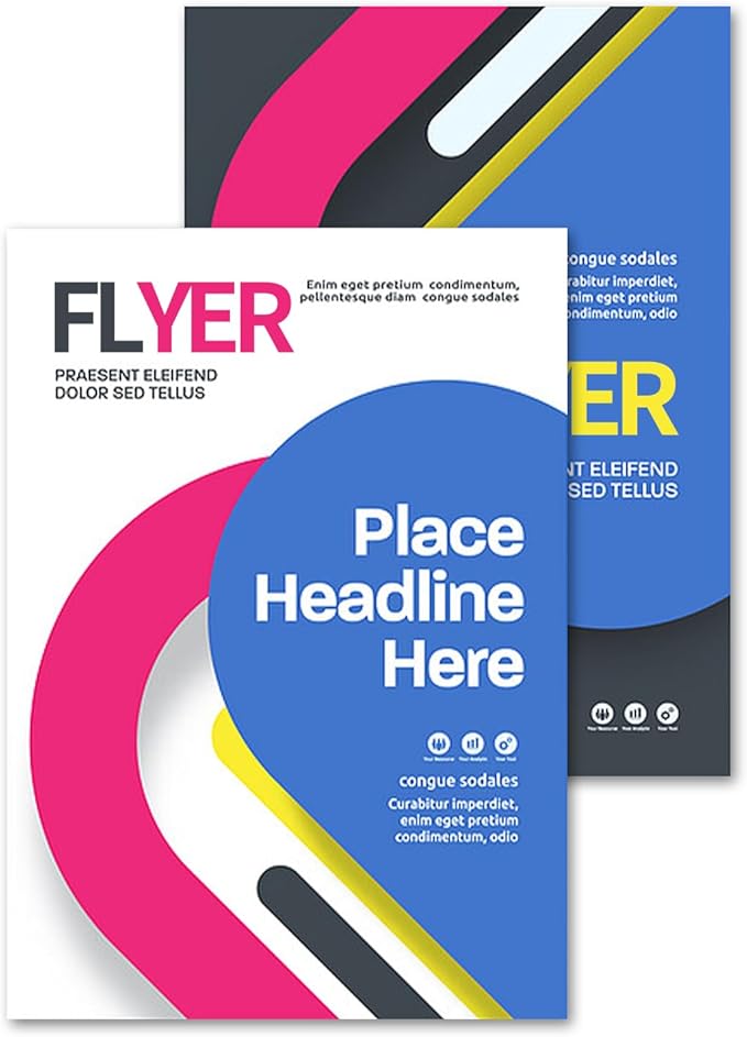 Customized Flyer Paper for Business Personalized A5 Flyer with Your Photo Logo Text Glossy Paper Printing Flyers for Advertising, Customized printing on one or both sides (500, 1000, 2000 Sheets)