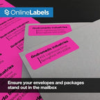 Neon Pink Address Labels - 2.625 x 1 - Pack of 3,000 Labels, 100 Sheets - Inkjet/Laser Printer - Online Labels