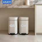 ASAVI Trash & Recycle Stickers – 2-Pack Self-Adhesive Vinyl Labels, Waterproof & Durable (White, Medium 6.3 x 2.7 inches)