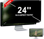 [2 Pack/Family Size]Eliwhale 24 inch Computer Screen Privacy Filter for 16:9 Widescreen Monitor, Matte Anti-Glare and Anti-Spy, Bluelight Block, Eye Healthy Privacy Shield, Width*Height: 531mm*299mm for LG HP AOC Acer and More