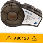 Brady Authentic (M21-750-595-YL) All-Weather Vinyl Label for Indoor/Outdoor ID, Lab and Equipment Labeling, Black on Yellow- For M210, M210-LAB, M211, BMP21-PLUS and BMP21-LAB Printers, .75" W 21' L