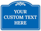 Custom Decorative Sign, Personalized Metal Sign for Business, Driveway, Home, Airbnb, Office Door Plaque, Blue Background Sign, 18x24 Inches, ACM, Fade Resistant, Made in USA by Sigo Signs