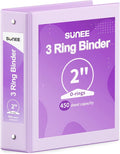 SUNEE 3 Ring Binder 2 Inch 1 Pack, Clear View Binder Three Ring PVC-Free (Fit 8.5x11 Inches) for School or Office Supplies, Purple