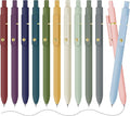 UIXJODO Gel Pens, 12 Pack Gold Retro and Gold Morandi 0.5mm Black Ink Pens Fine Point Smooth Writing Pens for School Office Supplies, Gifts for Women Girls
