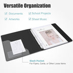 Uquelic 50-Pocket Binder with Plastic Sleeves, High-Capacity Document Organizer and Presentation Book for Artwork, Clear Sheet Protectors, Display 100 Pages (Macaron 50 Pockets)