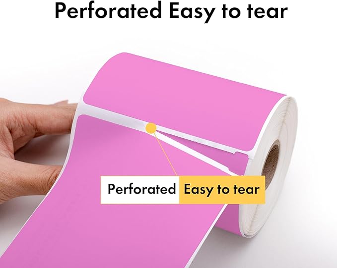 HOUSELABELS 2.25" x 1.25" Pink Address Labels on 1" Core Compatible with Zebra and Rollo Printers, 2 Rolls / 1,000 Labels per Roll