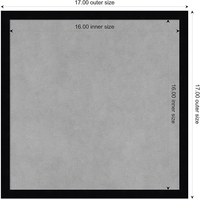 Amanti Art Black Framed Magnetic Board 17x17 Small Vision Board for use with Magnets, 100% Metal Sheet to Display Items as Office Decor or for Home Organization in mudroom, Kitchen or Kids Room