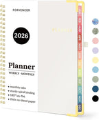 2026 Planner, Forvencer Calendar Planner Weekly and Monthly, Jan 2026-Dec 2026, 6" X 8", Hardcover Agenda Book, Daily Journal Organizer with Inner Pocket, Notebook for Office School, A5, Off-white