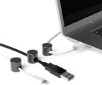 ICONIT Cable Anchors for Desk Organization Gun Metal | Premium Aluminum Cord Organizers | Charger + Cable Management Clips for Home & Office | Stylish, Sturdy, & Functional | (3 Pack)