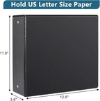 CIXILDTS 3" 3 Ring Binder, Standard 3-Inch Round Ring Binder Fit Letter Size Paper, Presentation View Binders, 10 Packs, Black