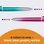 BIC 4 Color Smooth Gradient Retractable Ballpoint Pen with 1.0 mm Point, 12-Count in Assorted Ink Colors
