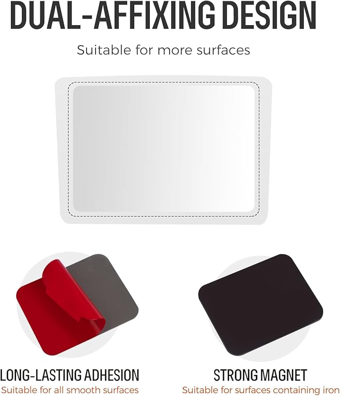 loukin Magnetic & Adhesive Dry Erase Marker Holder with Divider, 1 Small + 1 Mini, Magnetic Storage Organizer for Whiteboard or Refrigerators (White)