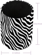 Leather Pen Holder for Desk Zebra Print Pencil Cup Desktop Organizer Makeup Brush Holders Office Supplies for Home, Kids & School