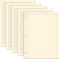 Seajan 5 Pcs Engineering Paper Notebook Engineering Computation Pad 8.5 x 11 Inches Engineer Graph Paper Notepad, 5 Squares Per Inch 3 Hole Punched Computation Pad, 100 Sheets/pack (Yellow)