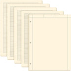 Seajan 5 Pcs Engineering Paper Notebook Engineering Computation Pad 8.5 x 11 Inches Engineer Graph Paper Notepad, 5 Squares Per Inch 3 Hole Punched Computation Pad, 100 Sheets/pack (Yellow)