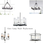Sunwo Glass Shade Straight Cylinder Glass Lamp Shade Replacement with Multiple Effects (Stripe Straight Cylinder)