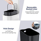 BETHEBEST Bathroom Trash Can with Lid,Soft Close,Step Pedal,4 Gallon/15Liter Small Gargebe Can with Removable Inner Bucket,Stainless Steel Trash Can for Bathroom,Office,Bedroom(White)