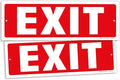 iSYFIX Exit Sign – 2 Pack 12x4 Inch – 40 mil Thick Polystyrene Plastic Sign, Laminated UV, Scratch & Fade Resistance, Waterproof, Indoor & Outdoor, Exit Signs for Exterior.