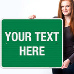 Personalized Custom Green Background Customize for Office, Business, Workplace, Home, Airbnb, Delivery Sign, 24x30 Inches, 3M EGP Reflective .080 Aluminum, Fade Resistant, Made in USA by Sigo Signs