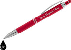 ExpressDesigns™ - Personalized Pens Gift Set - 2 Pack of Soft Touch Metal Pens w/gift box - Luxury Ballpoint Pen Custom Engraved with Name or Message (Black - Red)