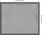 Amanti Art Grey Framed Magnetic Board 43x51 Oversize Vision Board for use with Magnets, 100% Metal Sheet to Display Items as Office Decor or for Home Organization in mudroom, Kitchen or Kids Room