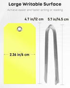 Uniclife 120 Pcs Yellow Plastic Tags for Labeling 4.7"x 2.36" Plastic Shipping Tag with Wire Writable Waterproof Tag Price Tags with Reinforced Eyelet Blank Hang Label for Luggage